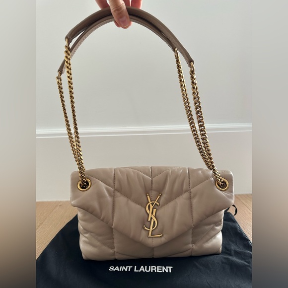 Saint Laurent Loulou puffer small in dark beige NWT - Picture 4 of 16